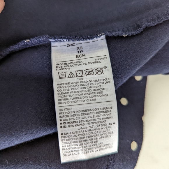 New with tag: super cute Old Navy dress. navy blue and white polka dots - Picture 5 of 5